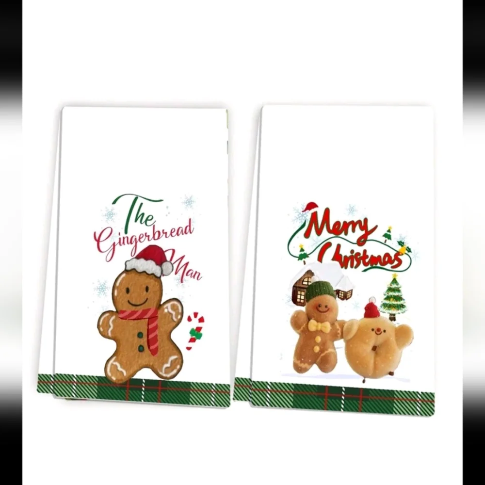 Gingerbread Christmas Kitchen Hand Towels